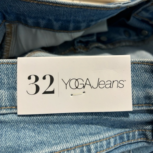 YOGA JEANS Sz 32 Jeans Button Fly Mid-Wash Mom Or Boyfriend Style NEW WITH TAGS - Picture 9 of 12